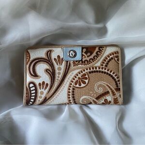 Spartina Tan Paisley Large Bi-Fold Wallet